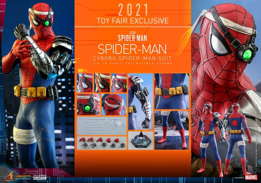 Spider-Man Videogame Masterpiece 1/6 Cyborg Spider-Man Suit 2021 Toy Fair Exkluzív akciófigura termékfotó