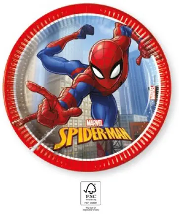 Spiderman Crime Fighter, Pókember papírtányér 8 db-os 20 cm FSC termékfotó