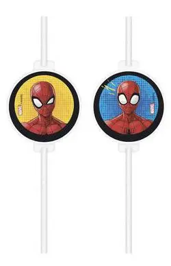 Spiderman Team Up, Pókember papír szívószál, 4 db-os szett termékfotó