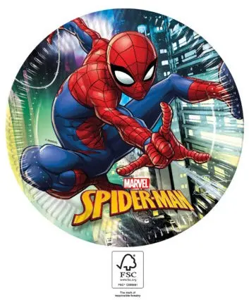Spiderman Team Up, Pókember papírtányér 8 db-os 23 cm FSC termékfotó