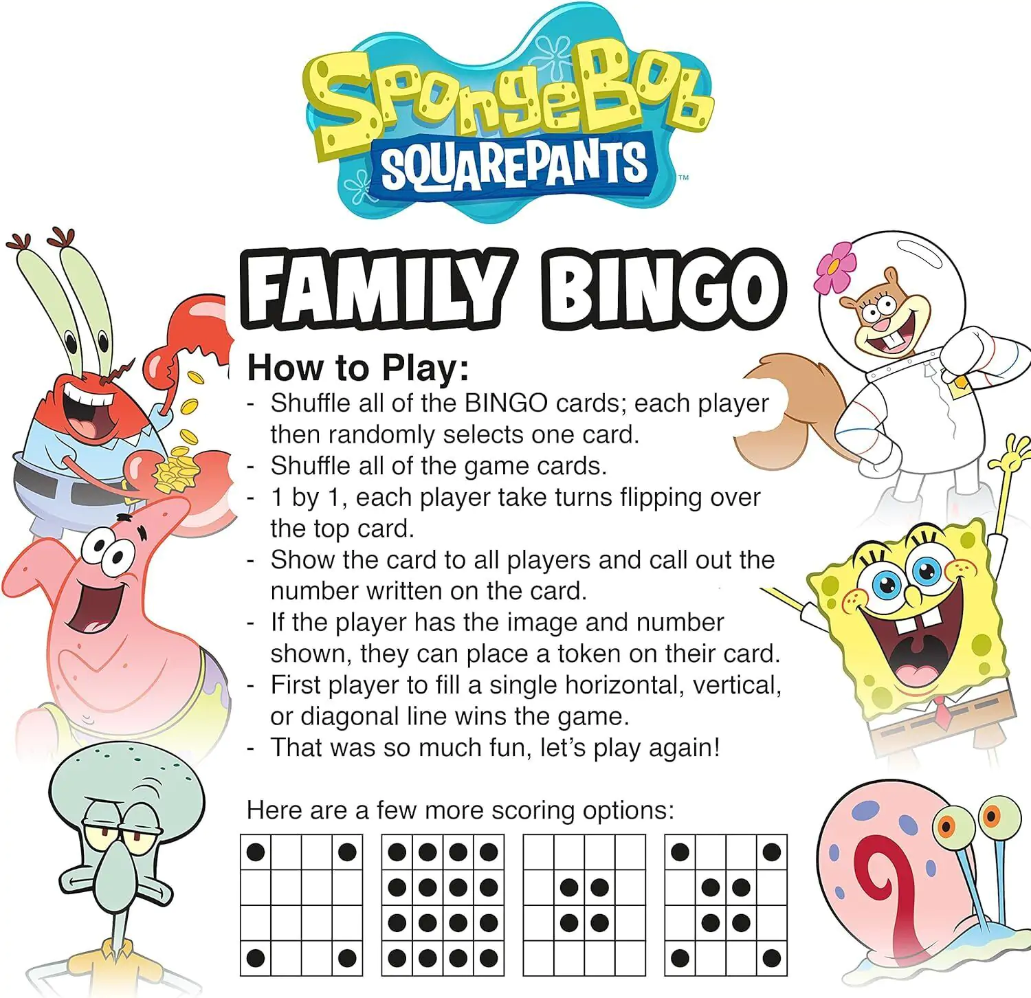 SpongeBob Family Bingo Angol nyelvű társasjáték termékfotó