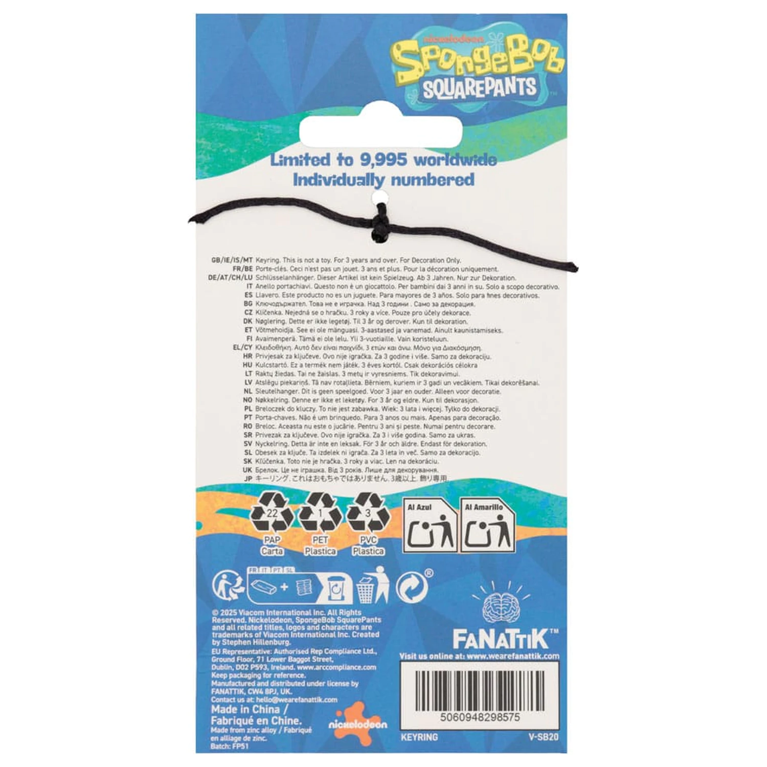 SpongeBob Squarepants Driver License kulcstartó Limitált kiadás      termékfotó
