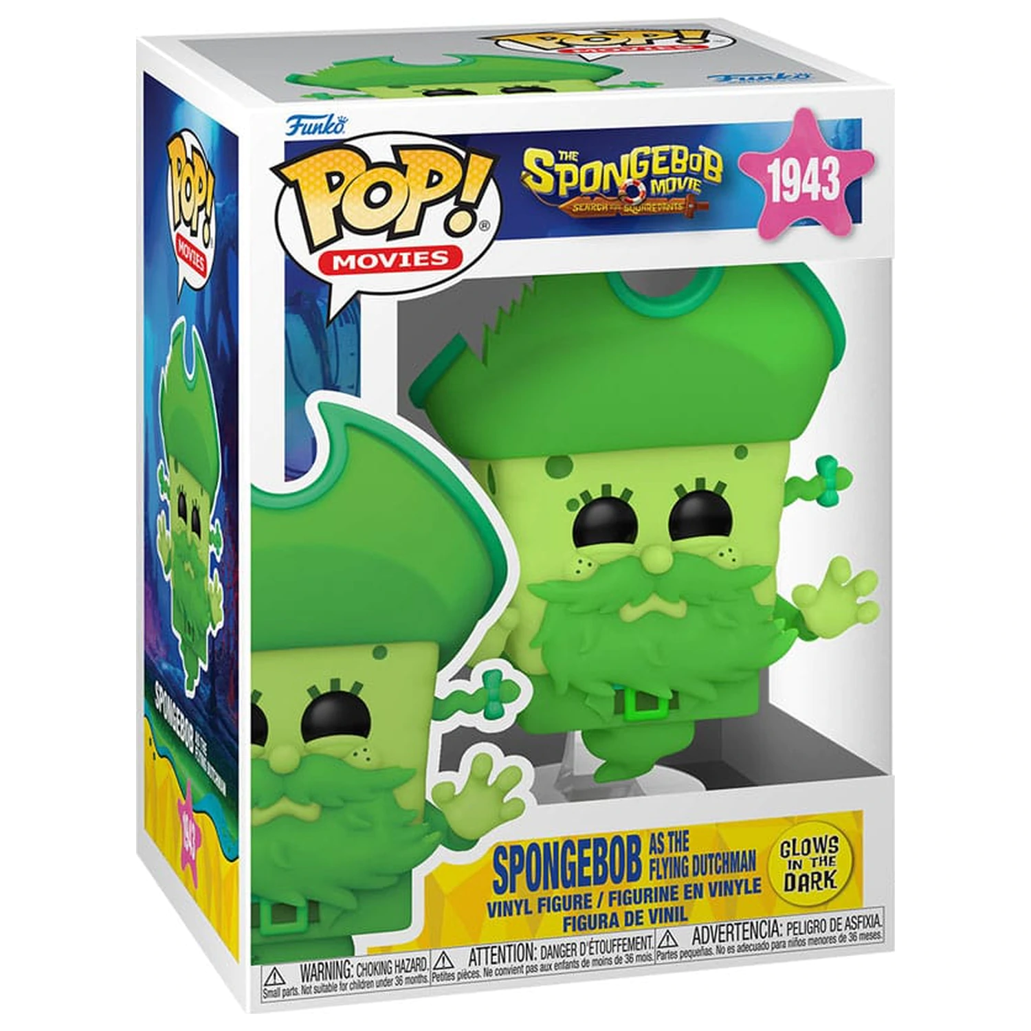 SpongeBob SquarePants Funko POP! Vinyl figura SpongeBob as the Flying Dutchman (Glow) 9 cm termékfotó