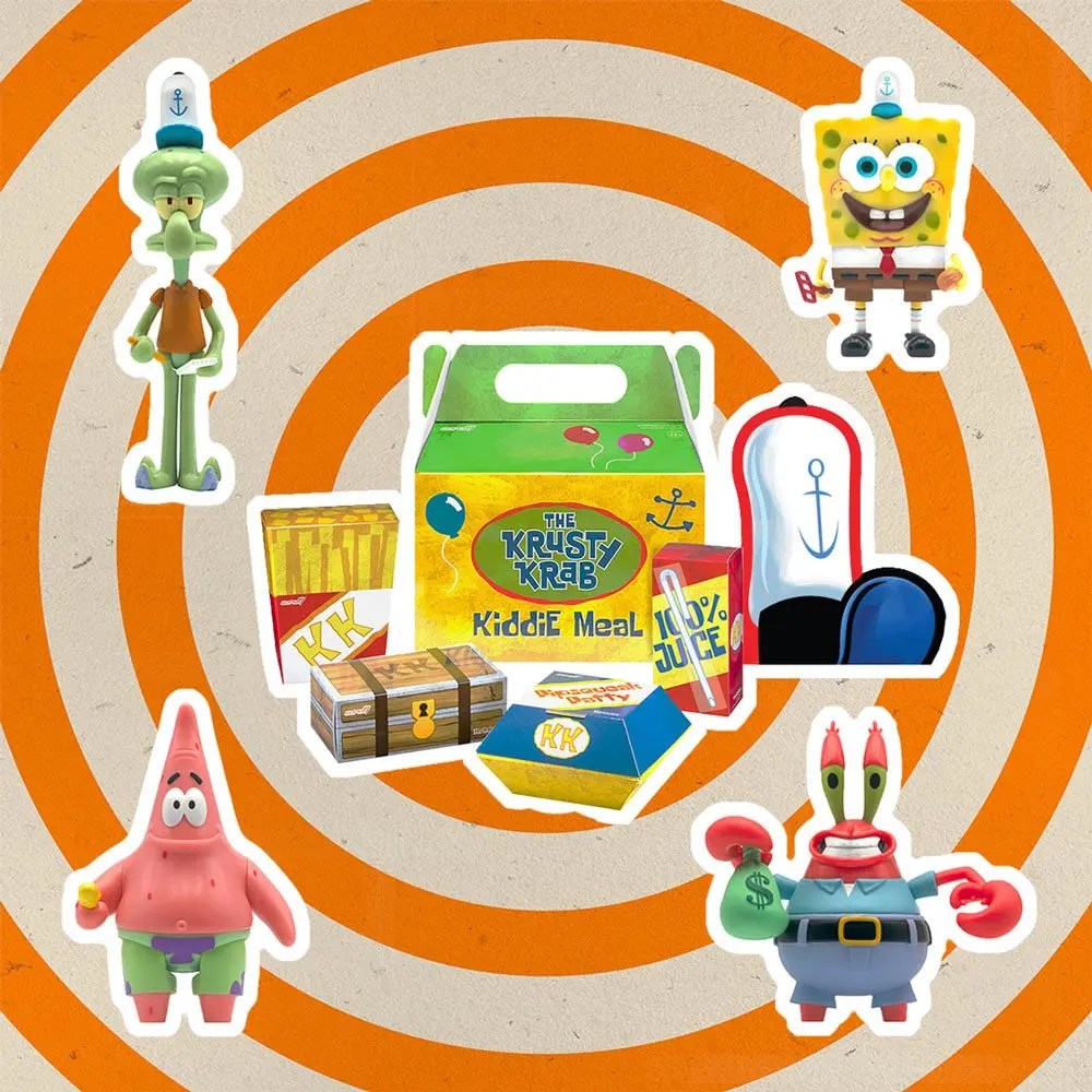 SpongeBob Squarepants ReAction Krusty Krab Meal NYCC 4 arabos akciófigura csomag 10 cm termékfotó