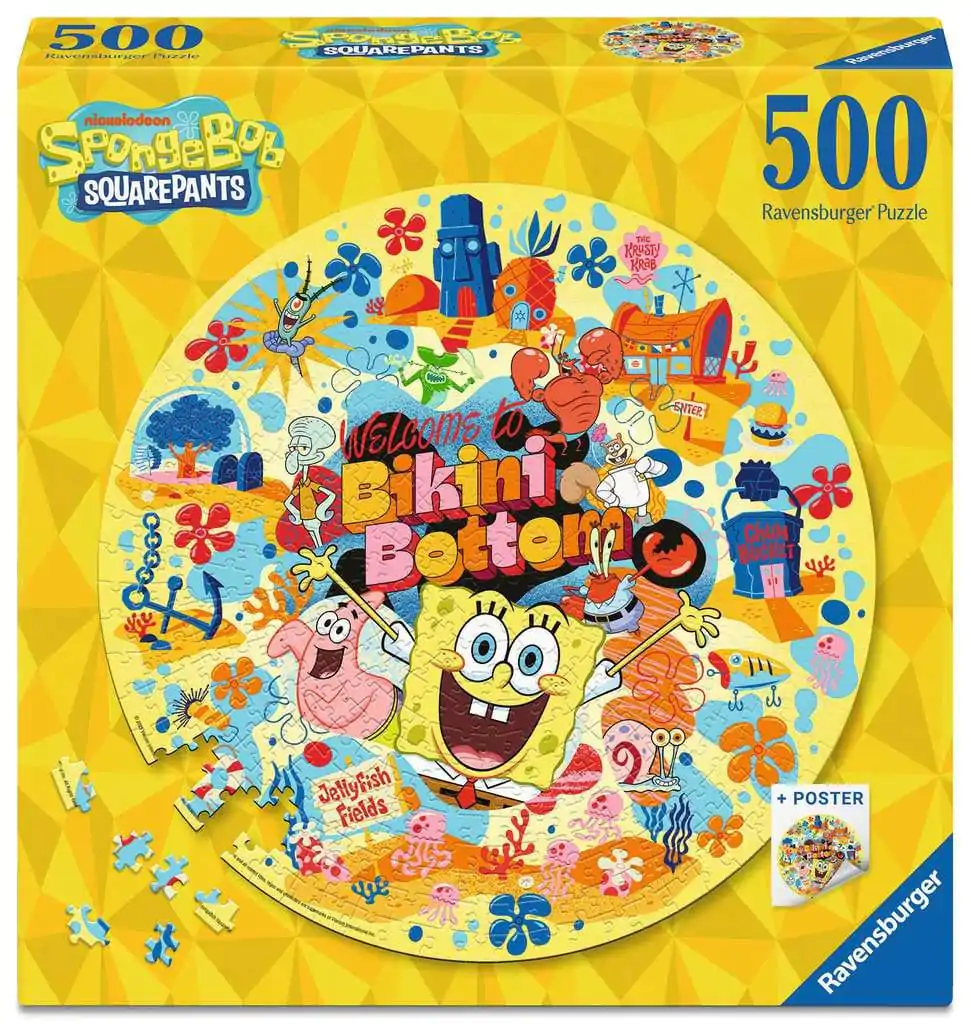 SpongeBob SquarePantsWelcome to Bikini Bottom kör alakú puzzle  (500 darab) termékfotó