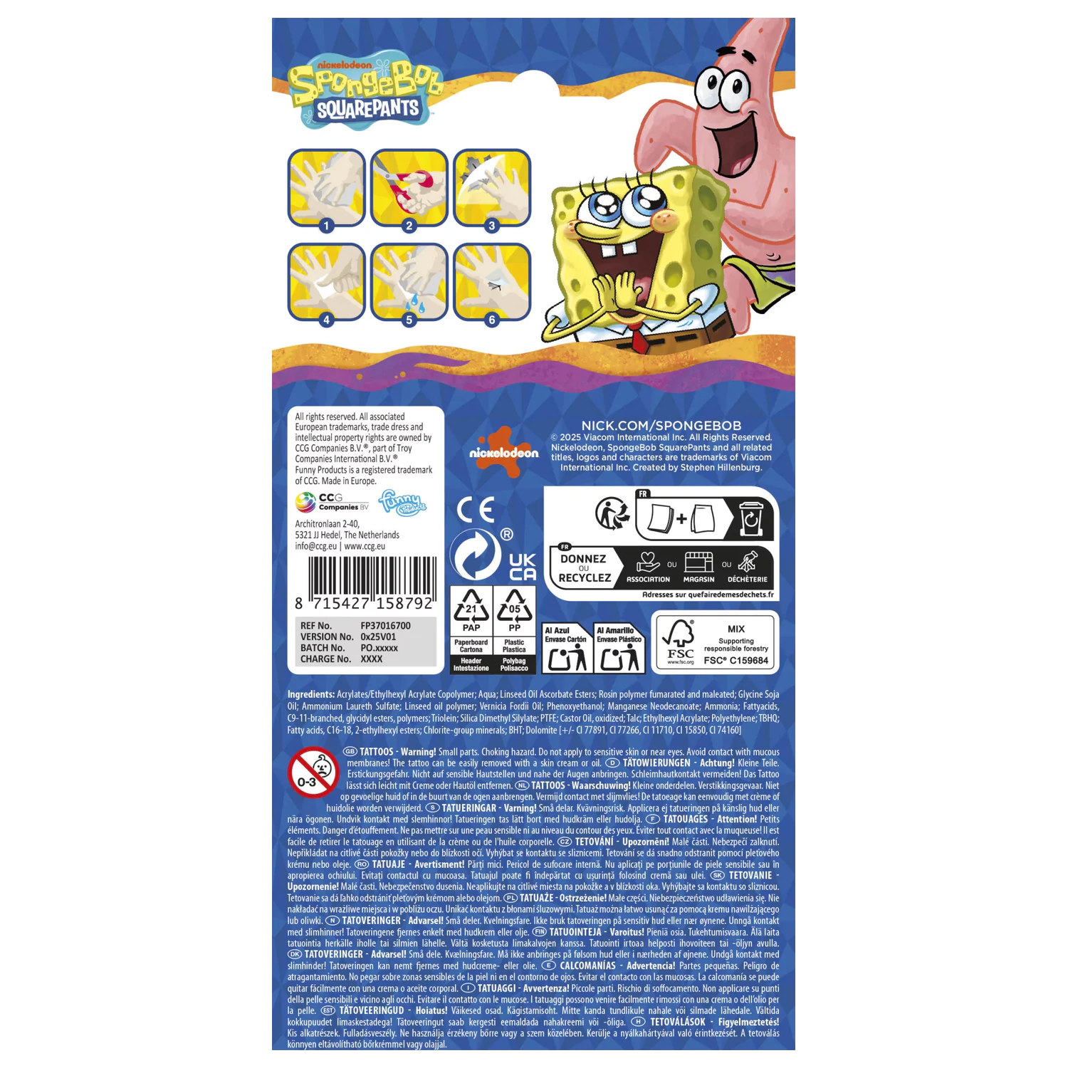 SpongyaBob Fun tetkó 12 db-os termékfotó