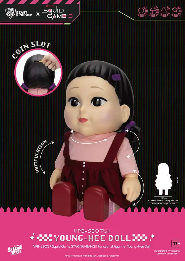 Squid Game Syaking Bang Young-Hee Doll Season 3 figura/persely 48 cm termékfotó