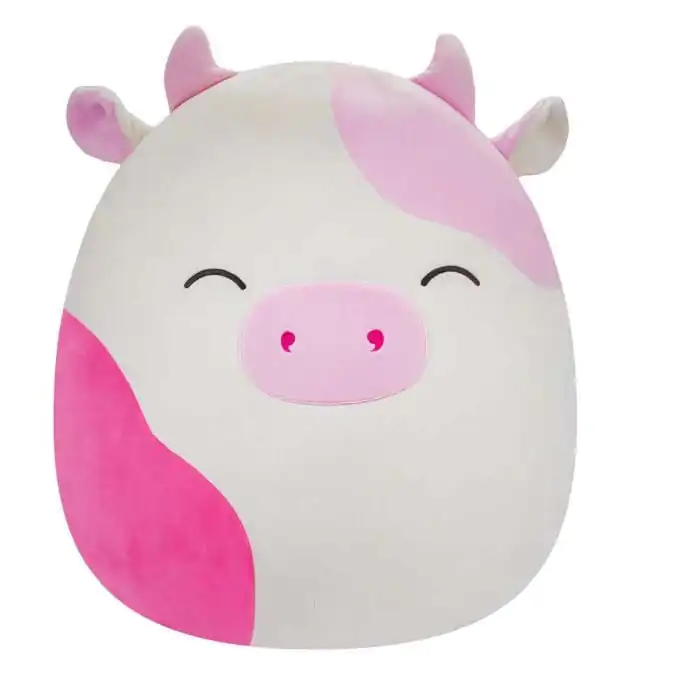 Squishmallows Pink Spotted Cow with Closed Eyes Caedyn plüss figura 40 cm termékfotó