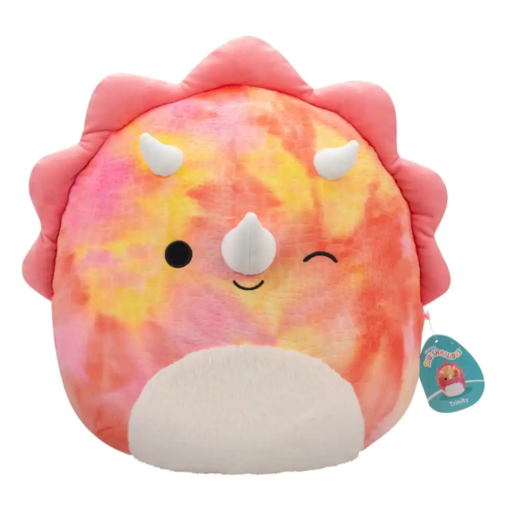 Squishmallows Pink Tie-Dye Triceratops with Fuzzy Belly and Winking Trinity plüss figura 40 cm termékfotó