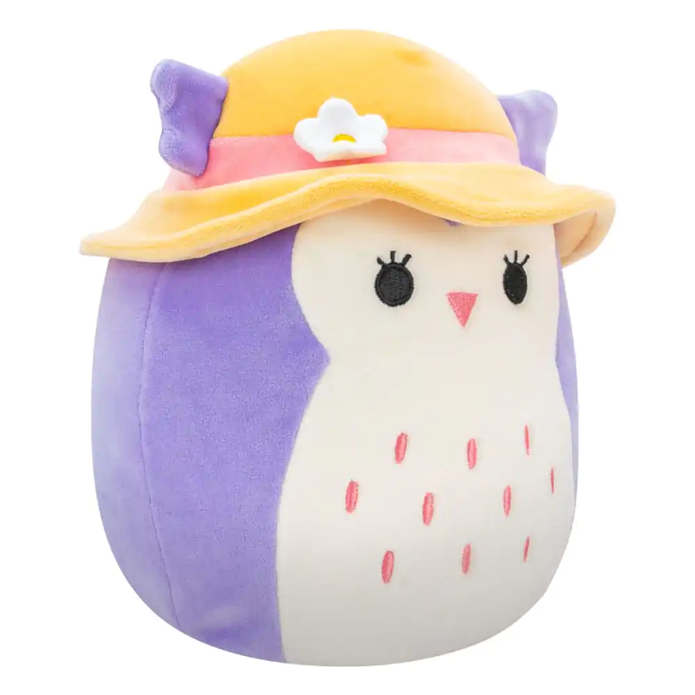 Squishmallows Purple Owl with Sun Hat Holly plüss figura 18 cm termékfotó