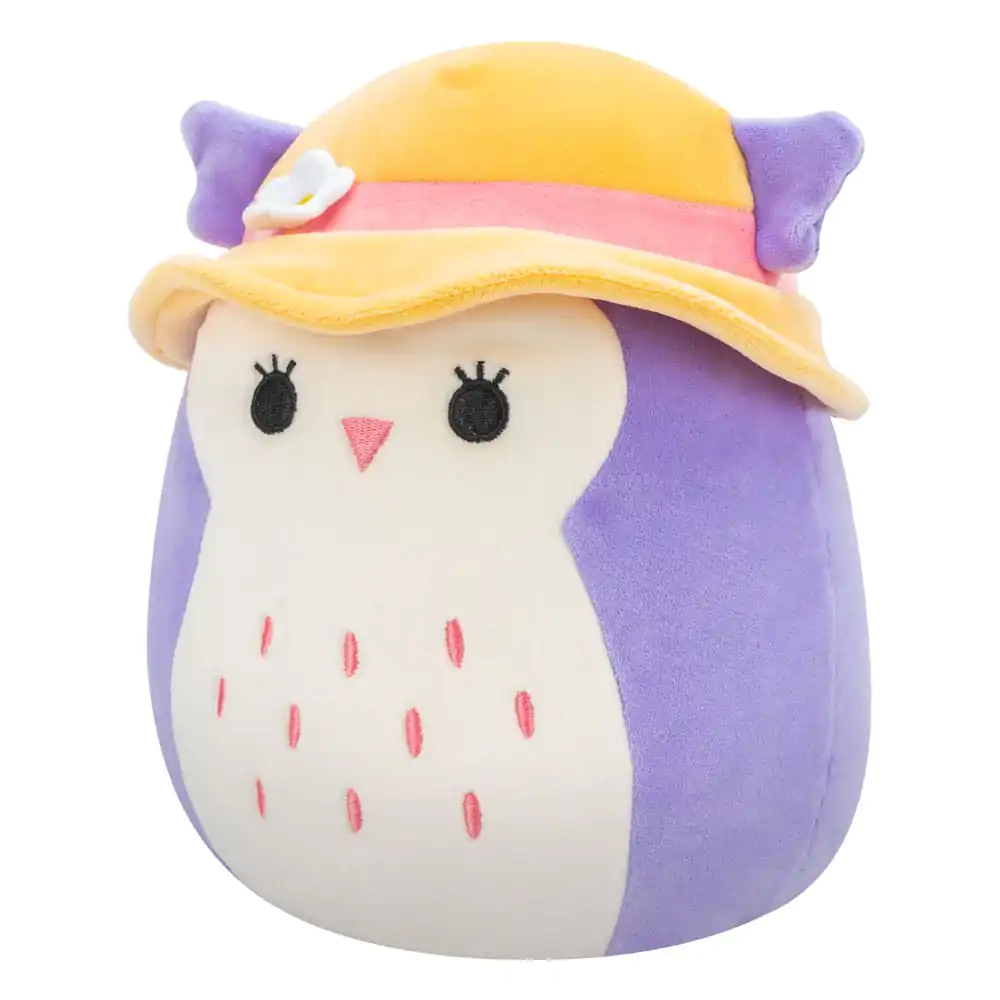 Squishmallows Purple Owl with Sun Hat Holly plüss figura 18 cm termékfotó