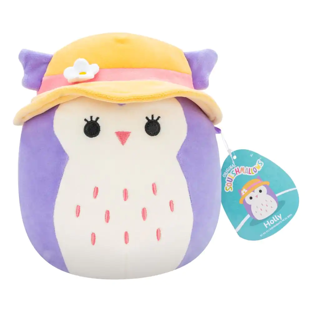 Squishmallows Purple Owl with Sun Hat Holly plüss figura 18 cm termékfotó