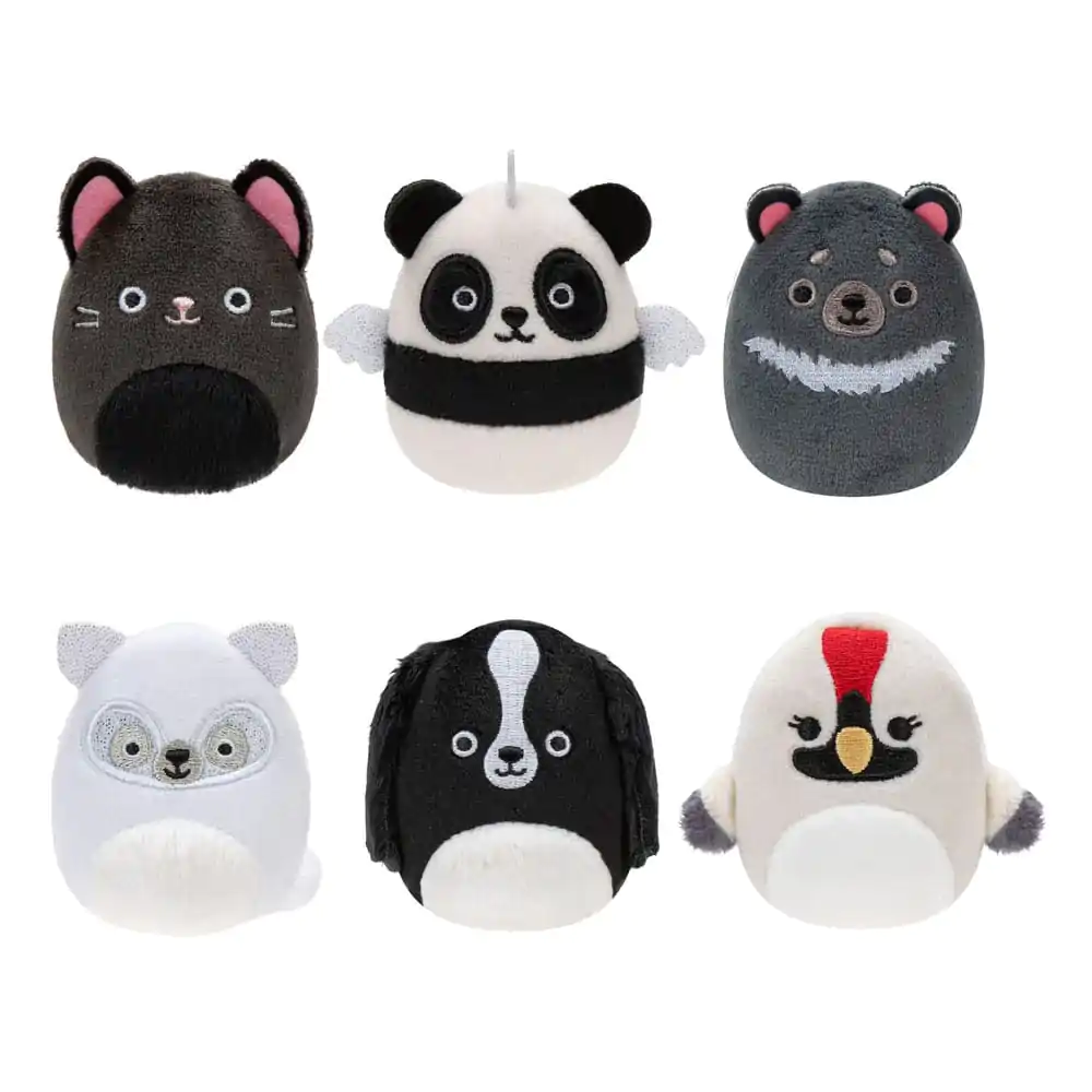 Squishville Mini Squishmallows Black & White Squad 6 db-os plüss figura csomag 5 cm termékfotó