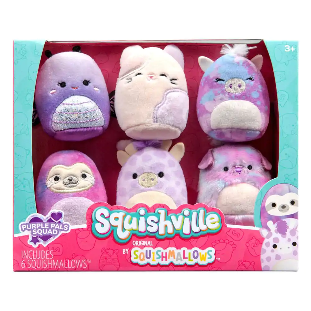 Squishville Mini Squishmallows Purple Pals Squad 6 db-os plüss figura csomag 5 cm termékfotó