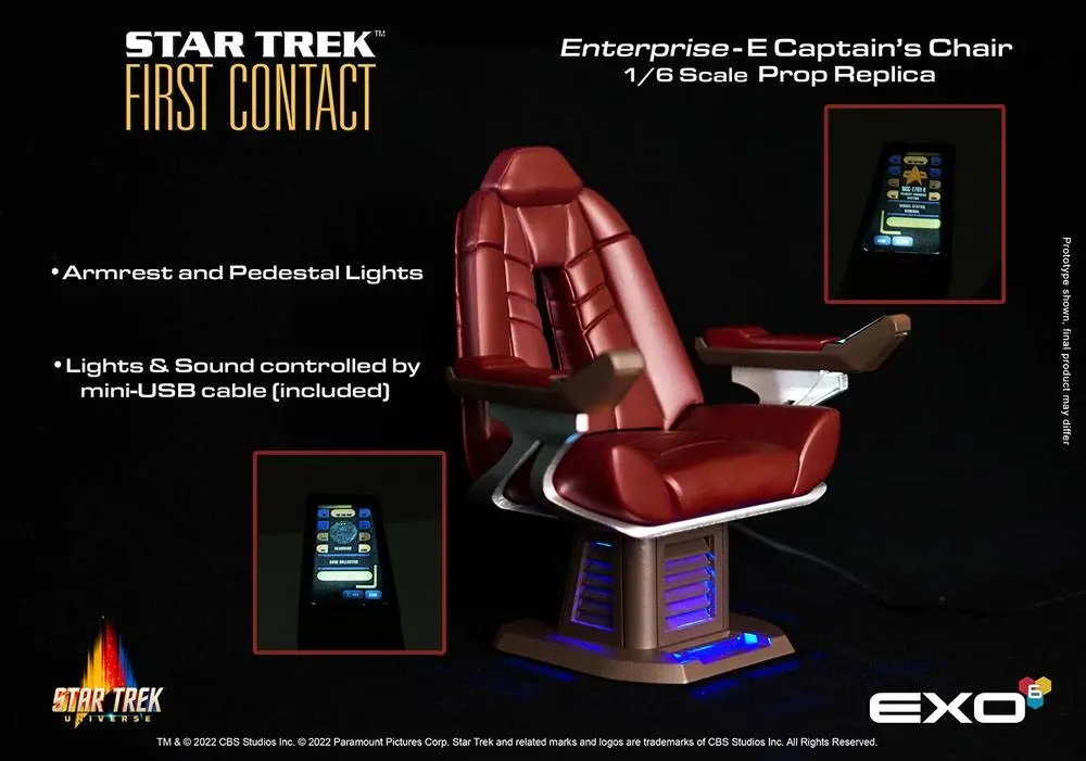 Star Trek: First Contact Replik 1/6 Enterprise-E Captain's Chair 15 cm termékfotó