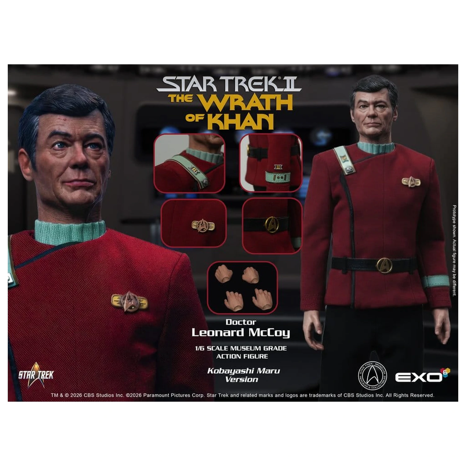 Star Trek II: The Wrath of Khan akciófigura 1/6 Dr. Leonard McCoy Kobayashi Maru Version 30 cm termékfotó
