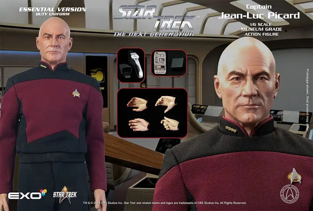 Star Trek: The Next Generation 1/6 Captain Jean-Luc Picard (Essential Duty Uniform) akciófigura 30 cm termékfotó