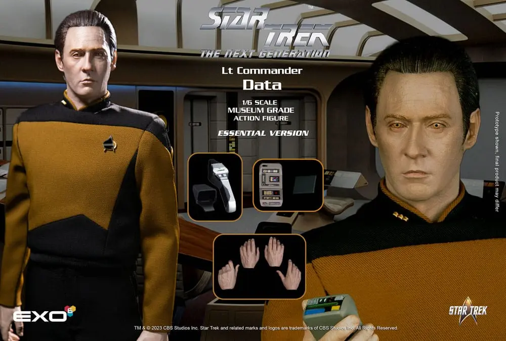 Star Trek: The Next Generation 1/6 Lt. Commander Data (Essentials Version) akciófigura 30 cm termékfotó