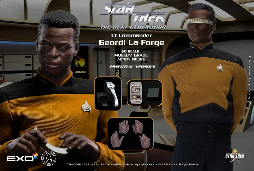 Star Trek: The Next Generation 1/6 Lt. Commander Geordi La Forge (Essentials Version) akciófigura 28 cm termékfotó