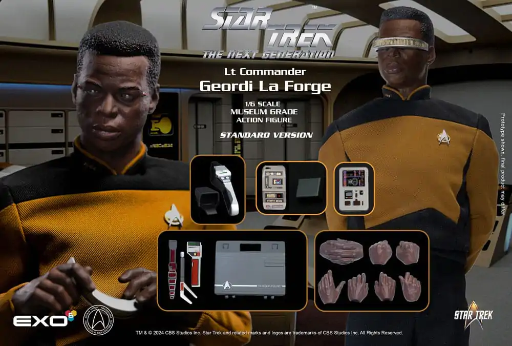 Star Trek: The Next Generation 1/6 Lt. Commander Geordi La Forge (Standard Version) akciófigura 28 cm termékfotó