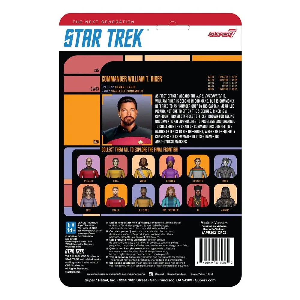 Star Trek: The Next Generation ReAction Wave 2 Commander Riker akciófigura 10 cm termékfotó