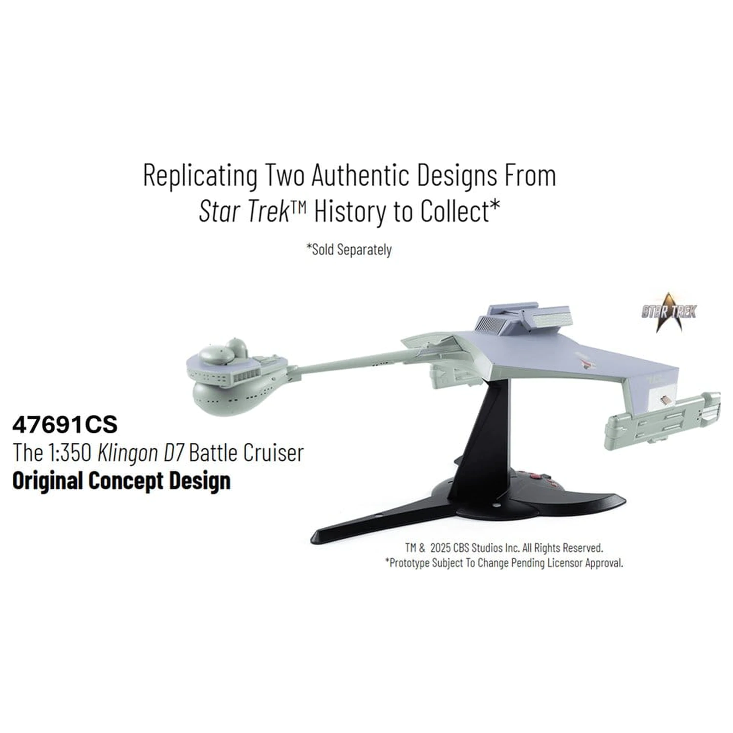 Star Trek TOS DieCast replika 1/350 Klingon D7 Battle Cruiser Original Concept Design 66 cm termékfotó