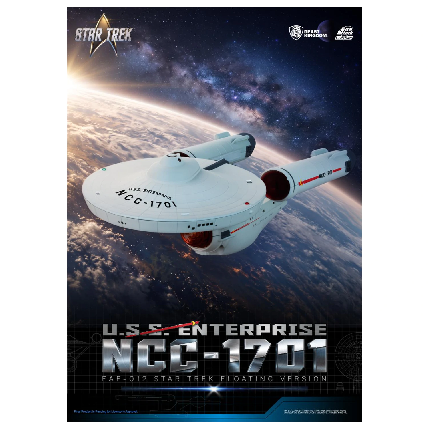 Star Trek U.S.S. Enterprise NCC-1701 "Floating" szobor figura 8.5cm termékfotó