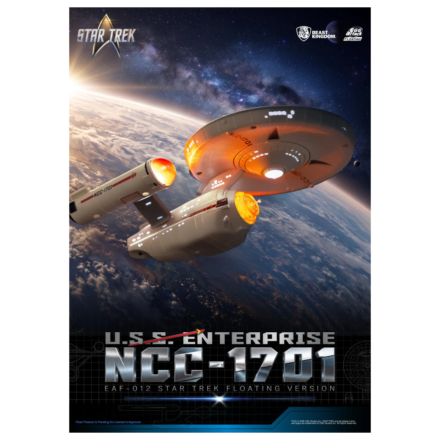 Star Trek U.S.S. Enterprise NCC-1701 "Floating" szobor figura 8.5cm termékfotó
