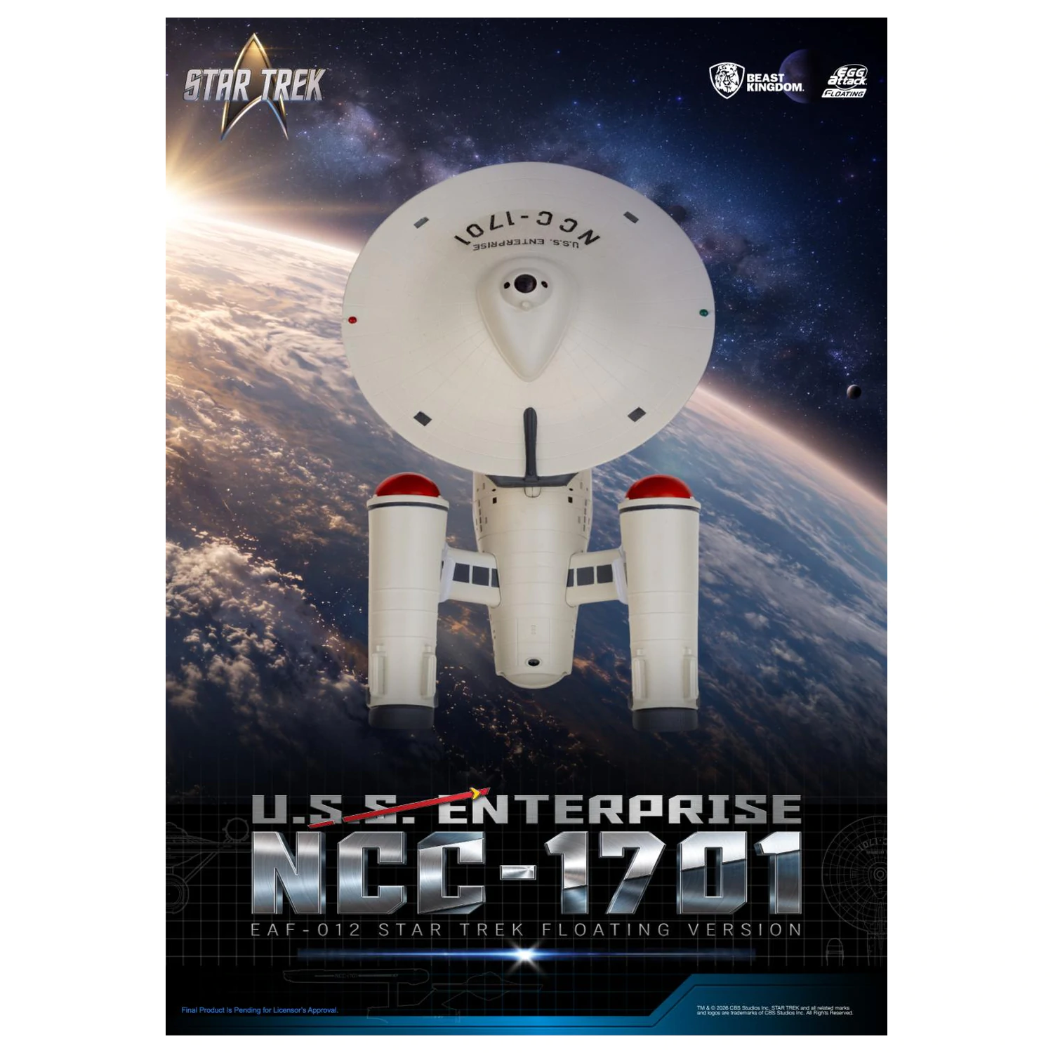 Star Trek U.S.S. Enterprise NCC-1701 "Floating" szobor figura 8.5cm termékfotó
