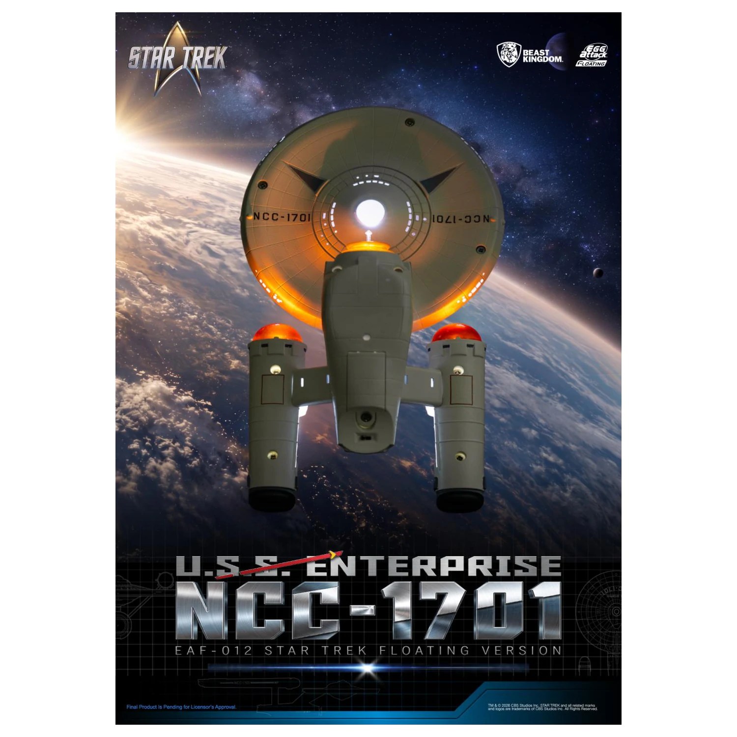 Star Trek U.S.S. Enterprise NCC-1701 "Floating" szobor figura 8.5cm termékfotó