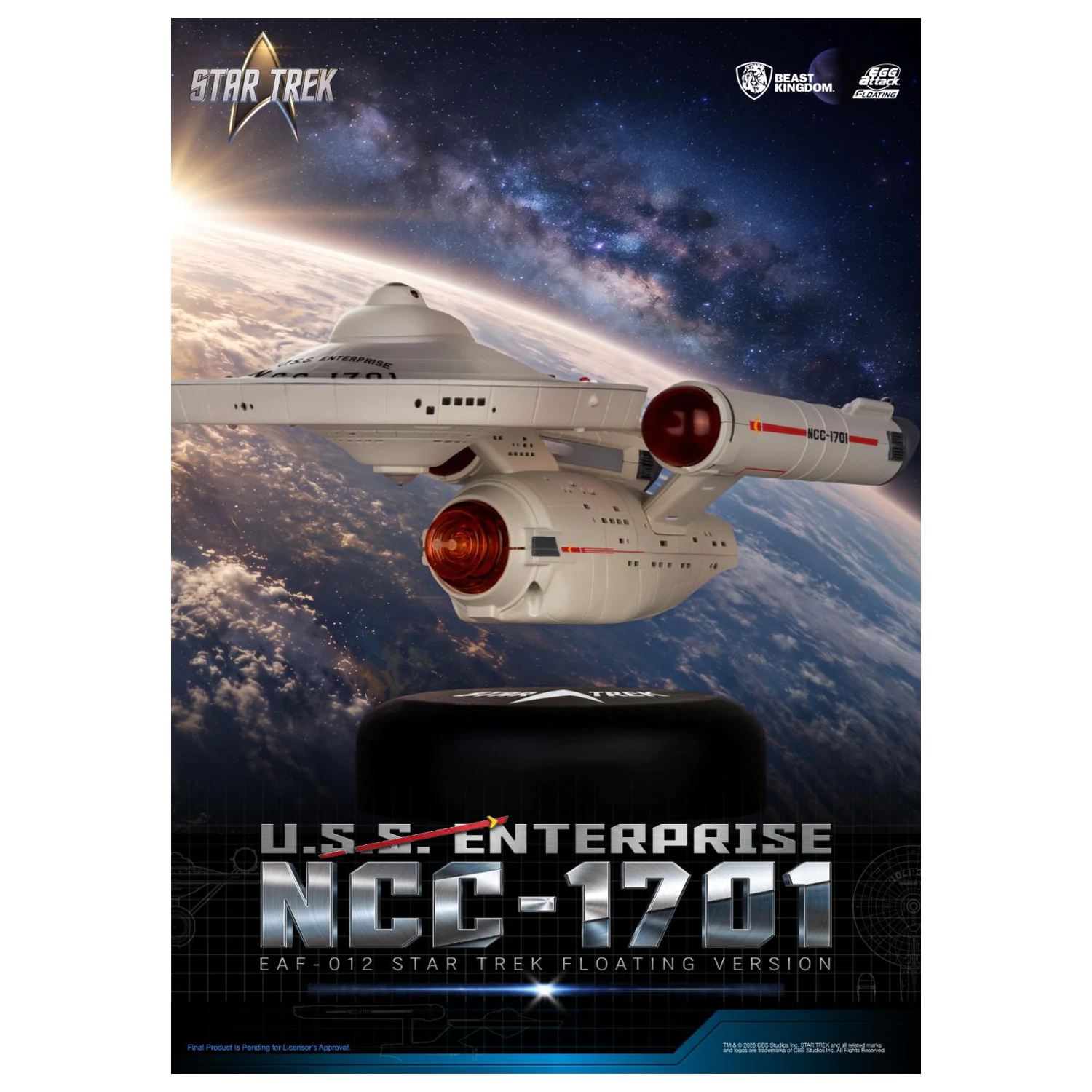 Star Trek U.S.S. Enterprise NCC-1701 "Floating" szobor figura 8.5cm termékfotó