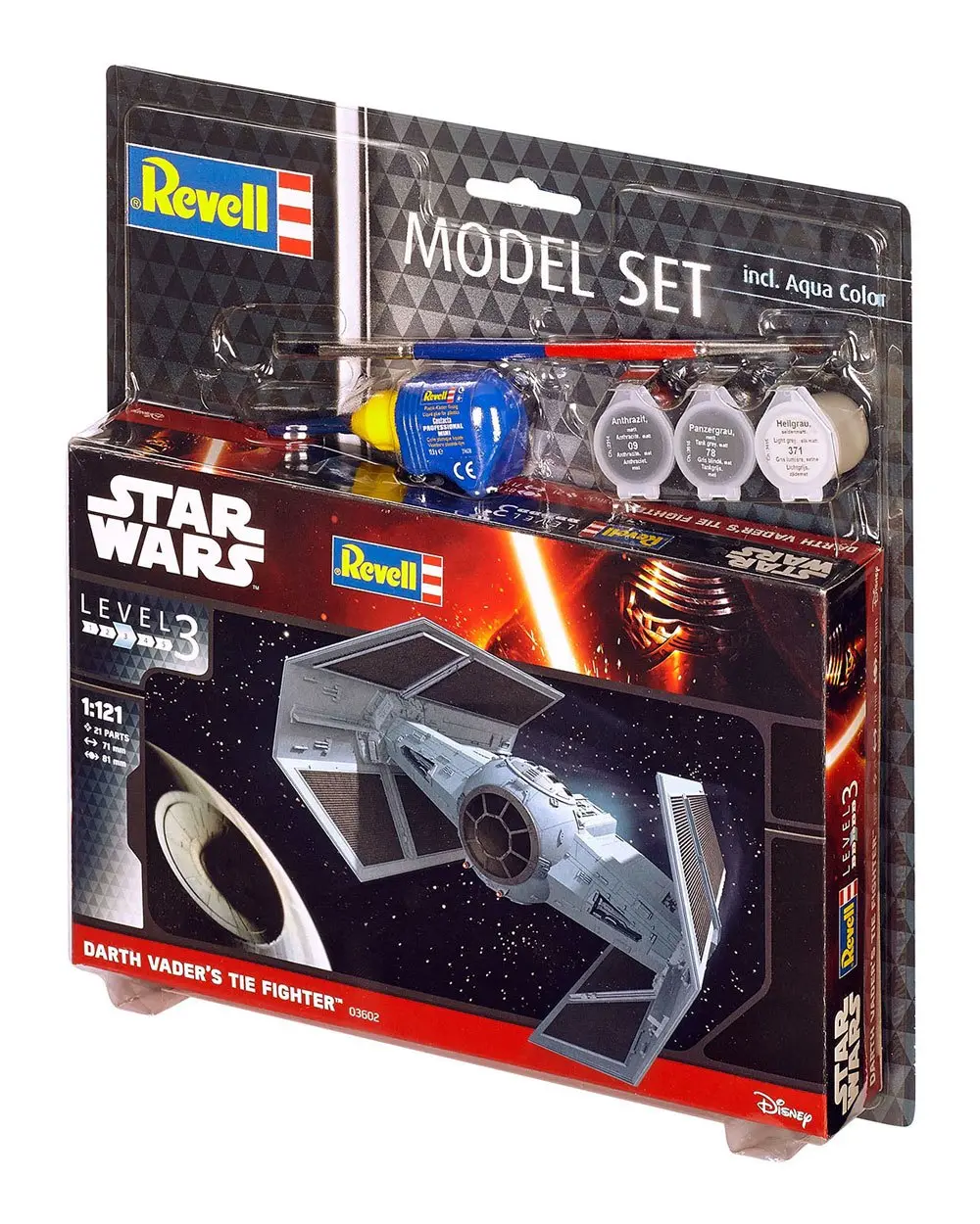 Star Wars 1/121 Model Set Darth Vader's TIE Fighter modell készlet 7 cm termékfotó