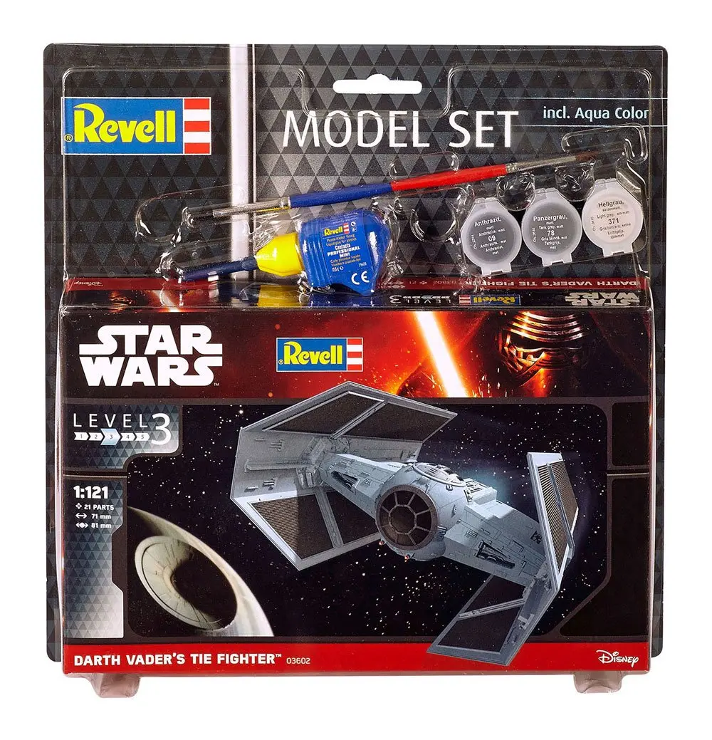 Star Wars 1/121 Model Set Darth Vader's TIE Fighter modell készlet 7 cm termékfotó