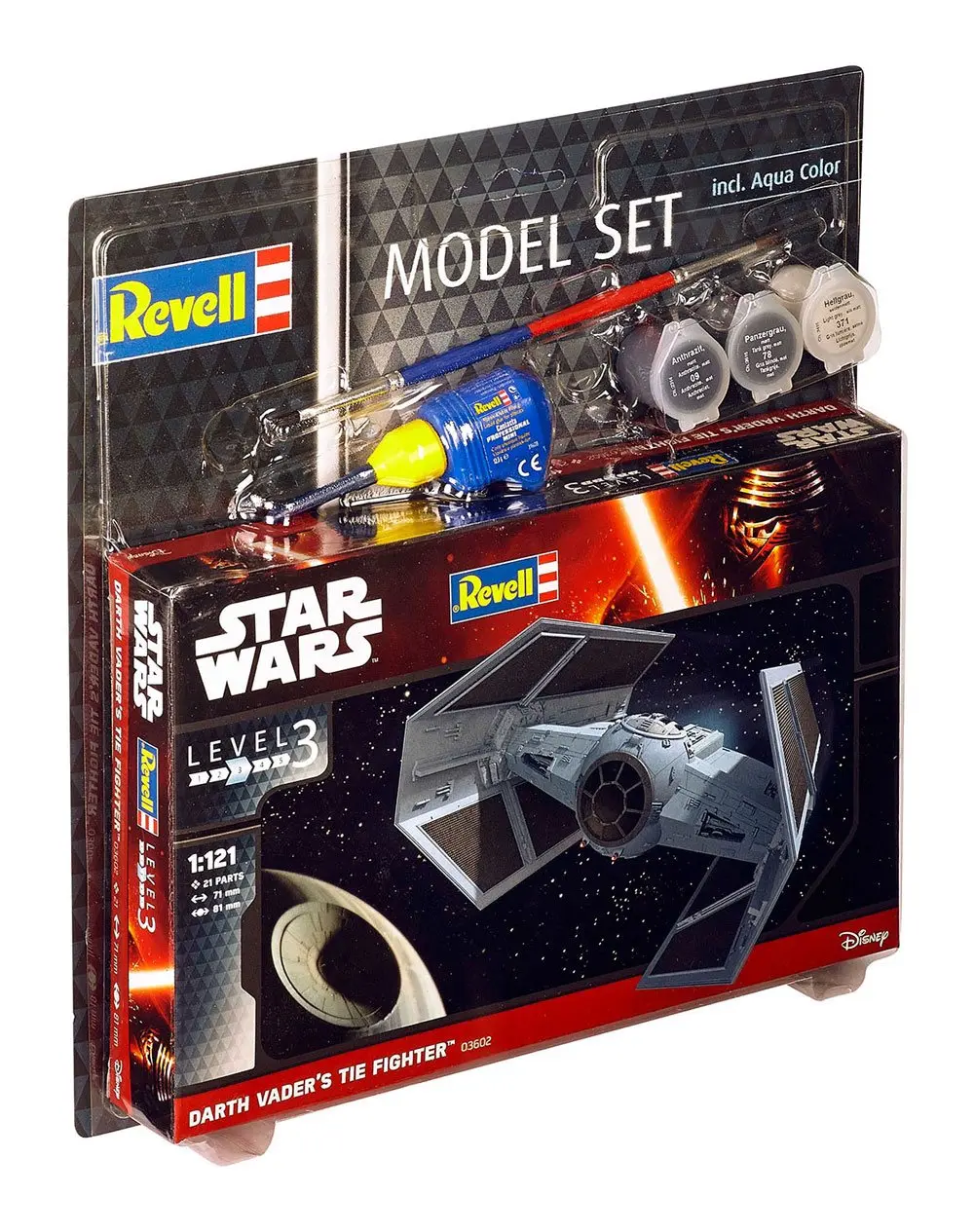 Star Wars 1/121 Model Set Darth Vader's TIE Fighter modell készlet 7 cm termékfotó