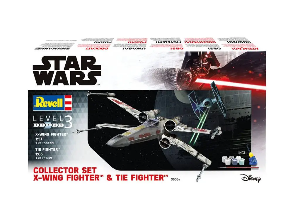 Star Wars 1/57 X-Wing Fighter &amp; 1/65 TIE Fighter modell készlet ajándékcsomag termékfotó