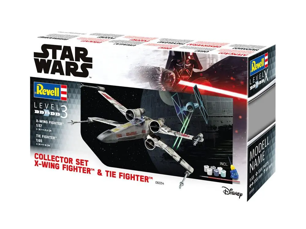 Star Wars 1/57 X-Wing Fighter &amp; 1/65 TIE Fighter modell készlet ajándékcsomag termékfotó