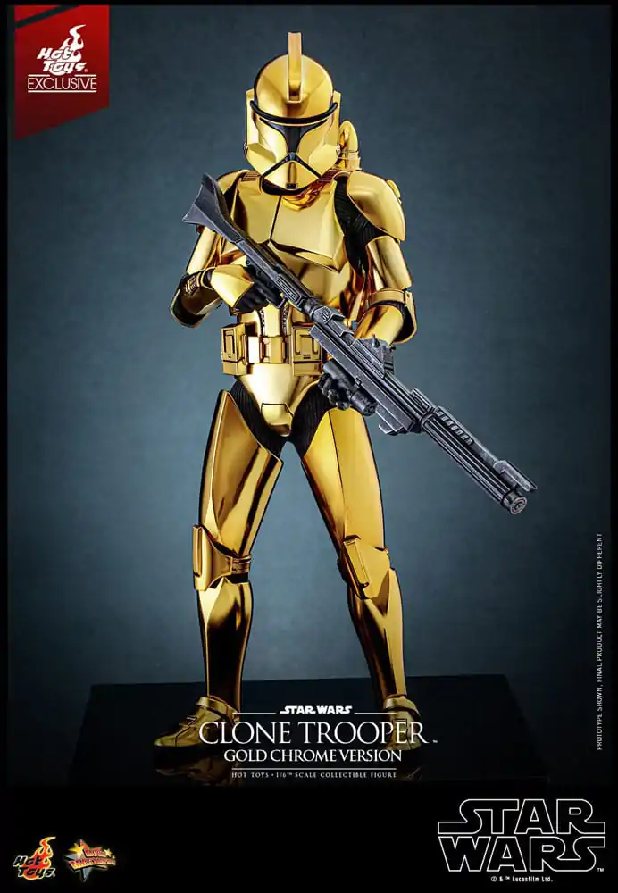 Star Wars 1/6 Clone Trooper (Gold Chrome Version) Exkluzív akciófigura 30 cm termékfotó