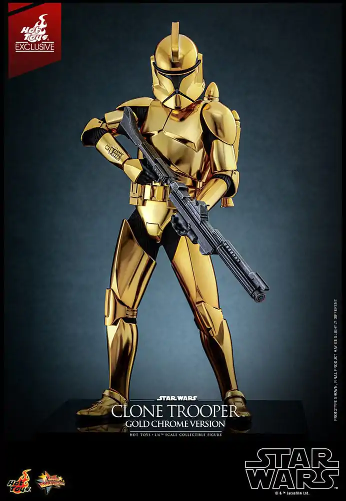 Star Wars 1/6 Clone Trooper (Gold Chrome Version) Exkluzív akciófigura 30 cm termékfotó