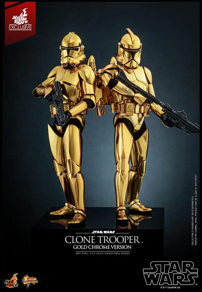 Star Wars 1/6 Clone Trooper (Gold Chrome Version) Exkluzív akciófigura 30 cm termékfotó