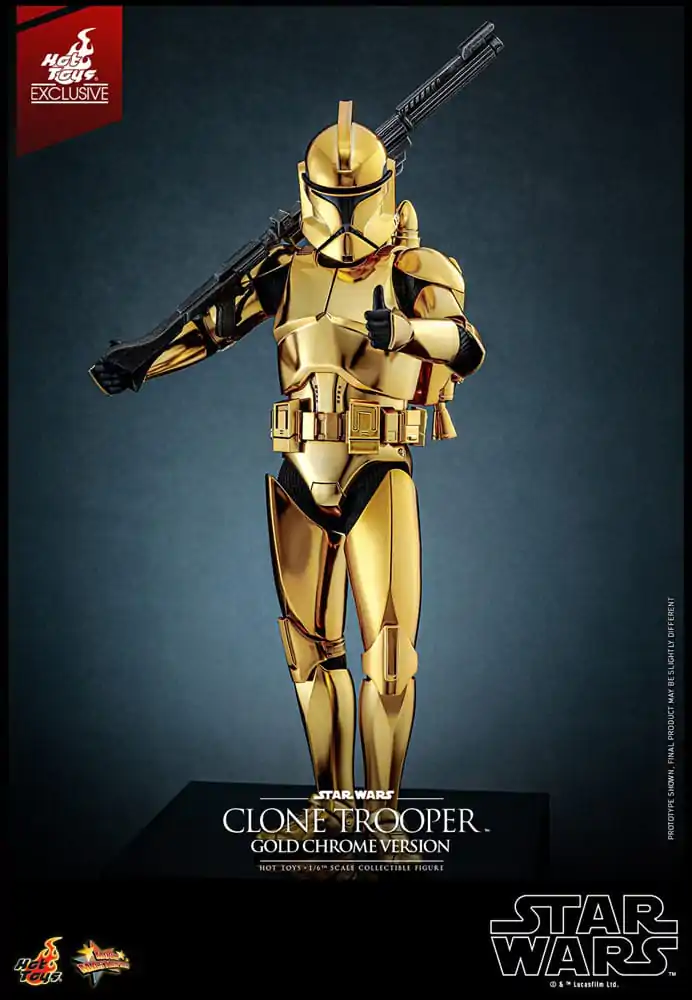 Star Wars 1/6 Clone Trooper (Gold Chrome Version) Exkluzív akciófigura 30 cm termékfotó