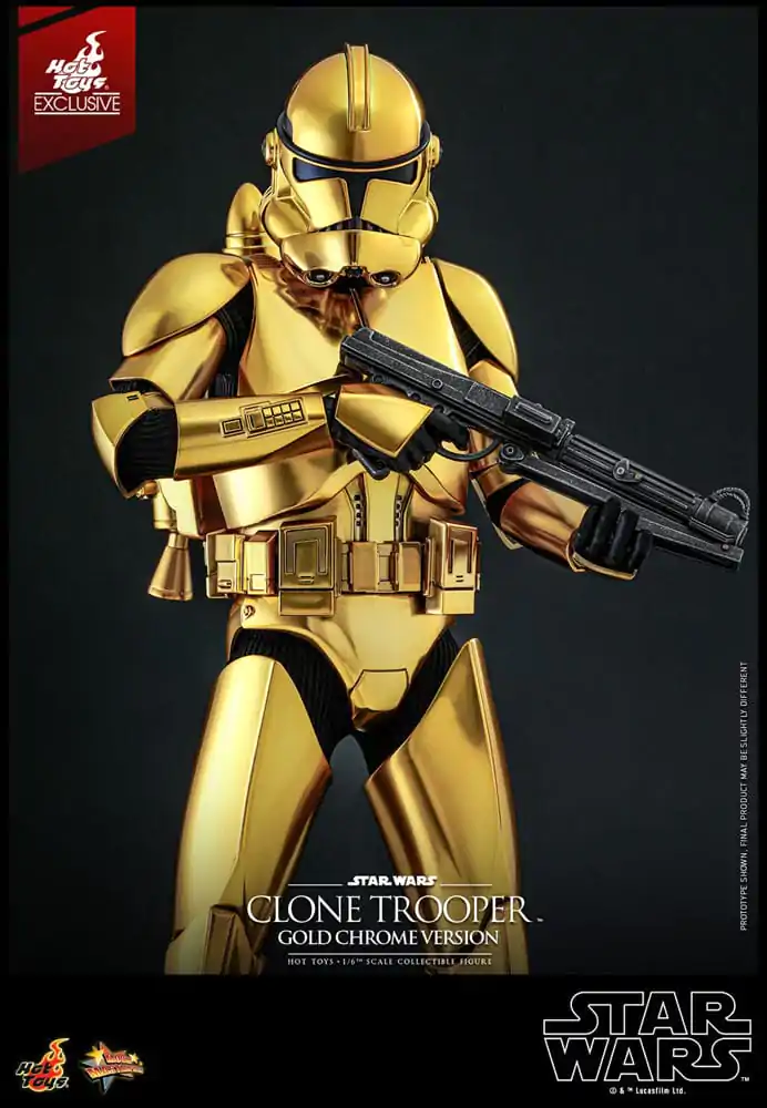 Star Wars 1/6 Clone Trooper (Gold Chrome Version) Exkluzív akciófigura 30 cm termékfotó