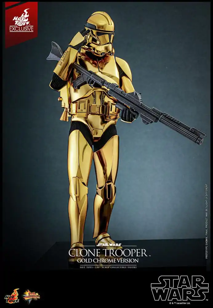 Star Wars 1/6 Clone Trooper (Gold Chrome Version) Exkluzív akciófigura 30 cm termékfotó