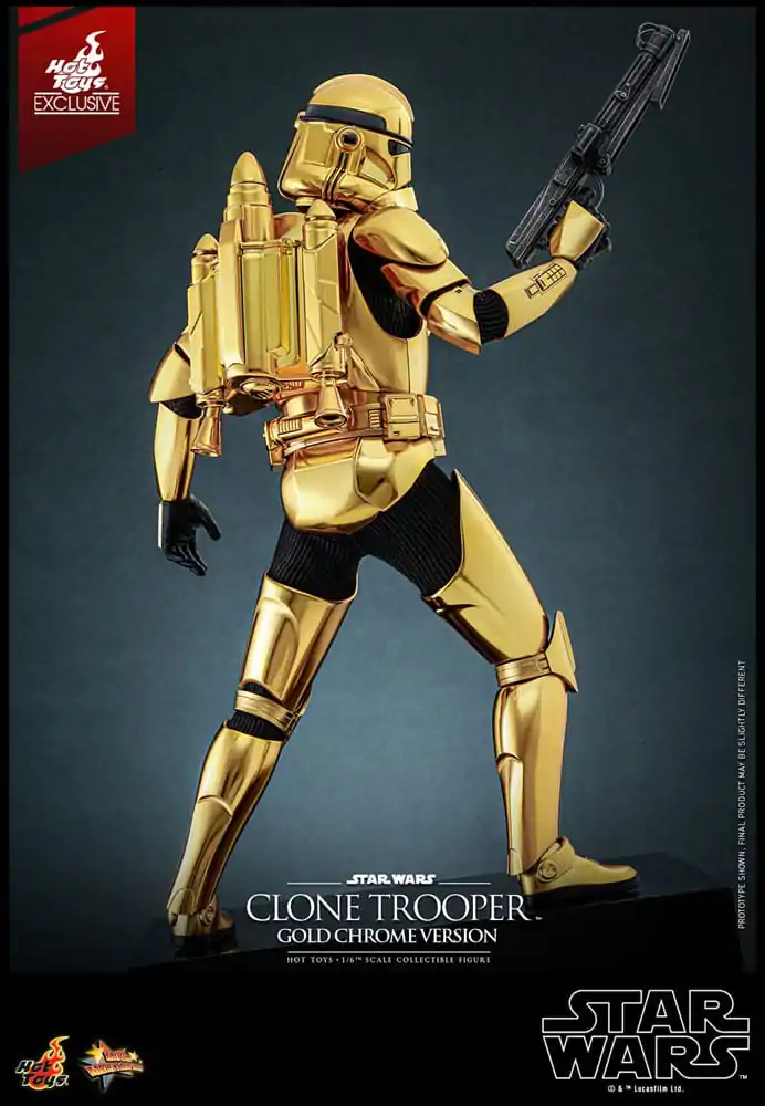 Star Wars 1/6 Clone Trooper (Gold Chrome Version) Exkluzív akciófigura 30 cm termékfotó