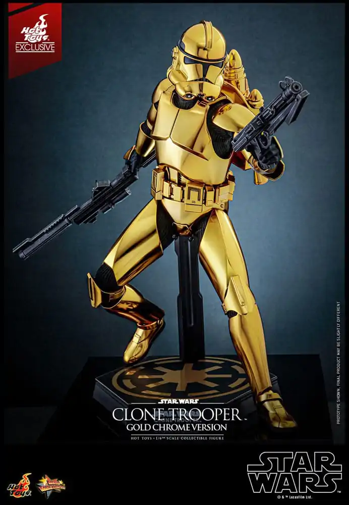 Star Wars 1/6 Clone Trooper (Gold Chrome Version) Exkluzív akciófigura 30 cm termékfotó