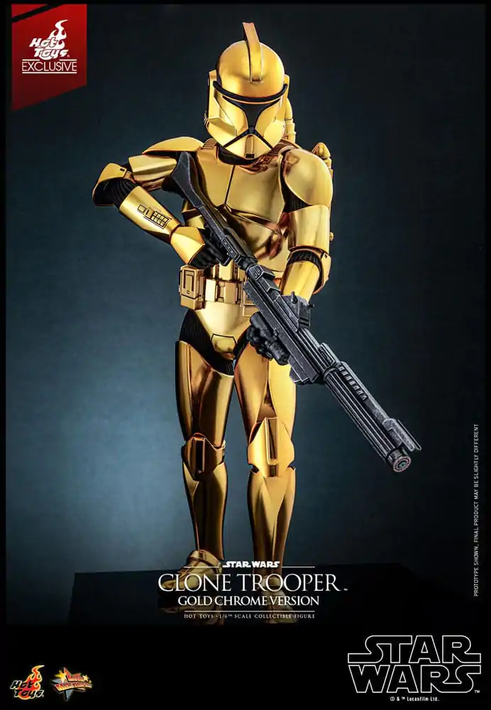 Star Wars 1/6 Clone Trooper (Gold Chrome Version) Exkluzív akciófigura 30 cm termékfotó