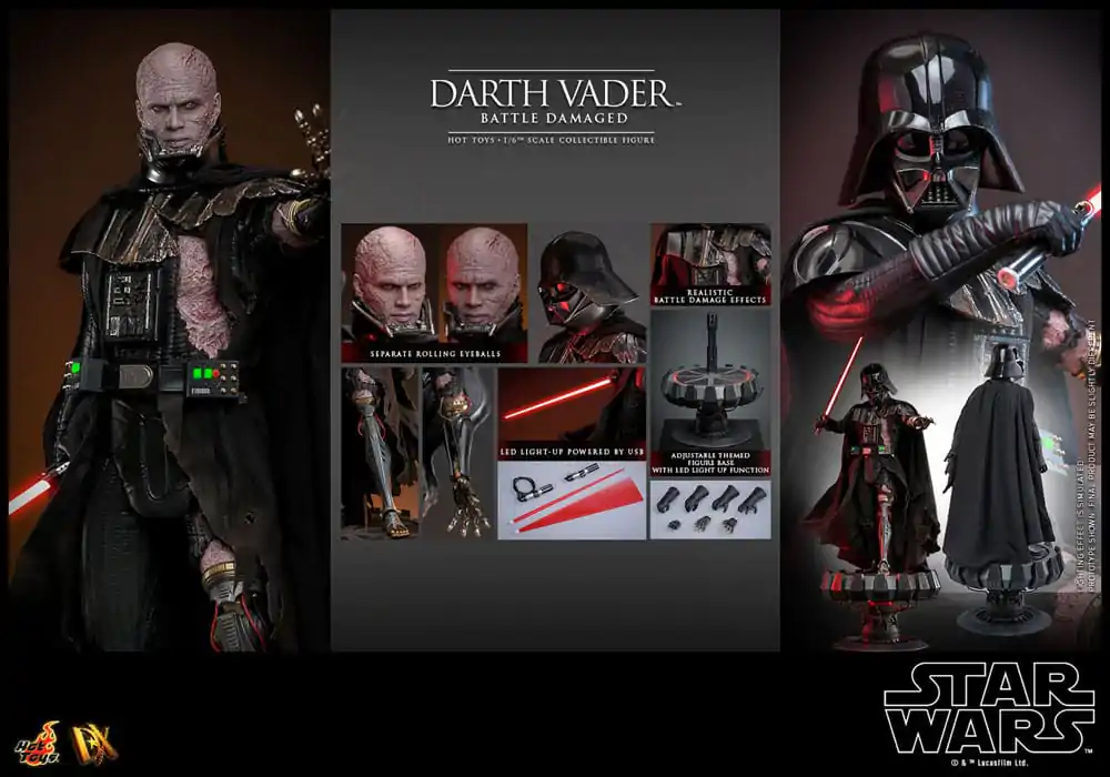 Star Wars 1/6 Darth Vader (Battle Damaged) akciófigura 35 cm termékfotó