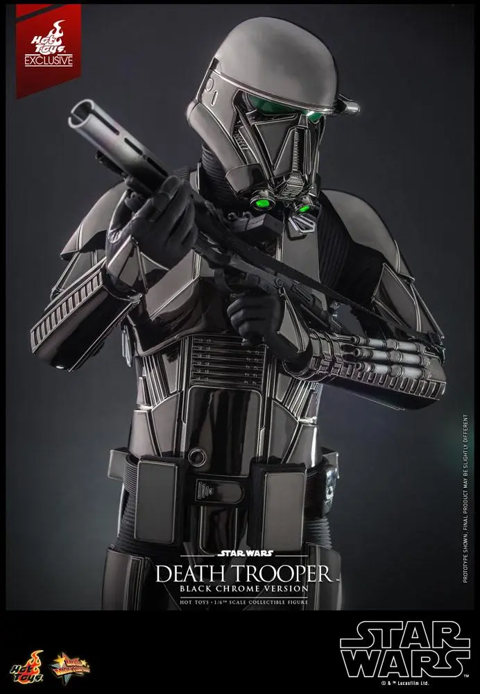 Star Wars 1/6 Death Trooper (Black Chrome) akciófigura 32 cm termékfotó
