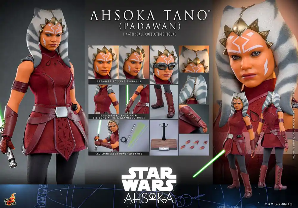 Star Wars: Ahsoka 1/6 Ahsoka Tano (Padawan) akciófigura 27 cm termékfotó