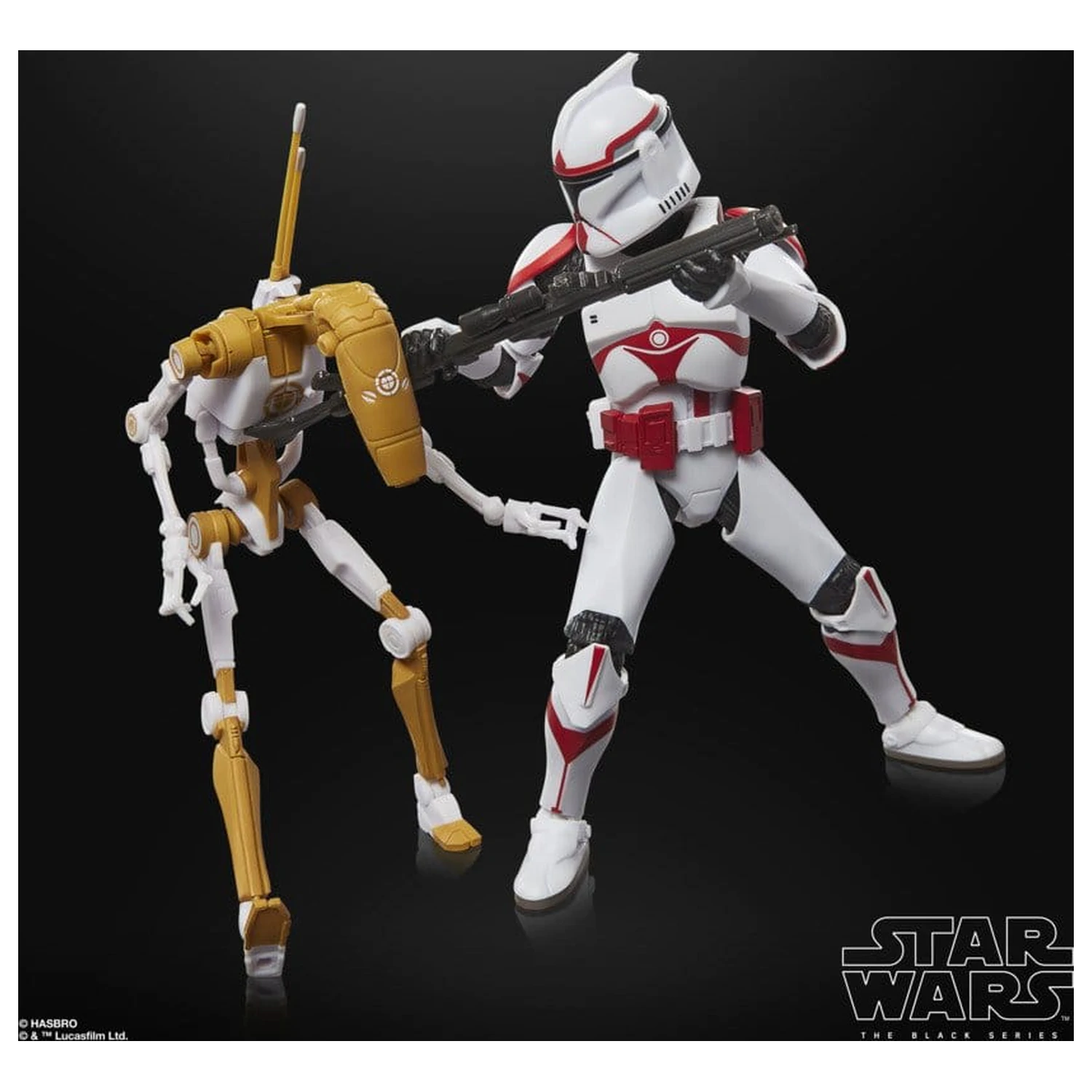 Star Wars: Battlefront II Black Series Phase I Assault Trooper & Battle Droid Officer 2 db-os akciófigura csomag 15 cm termékfotó