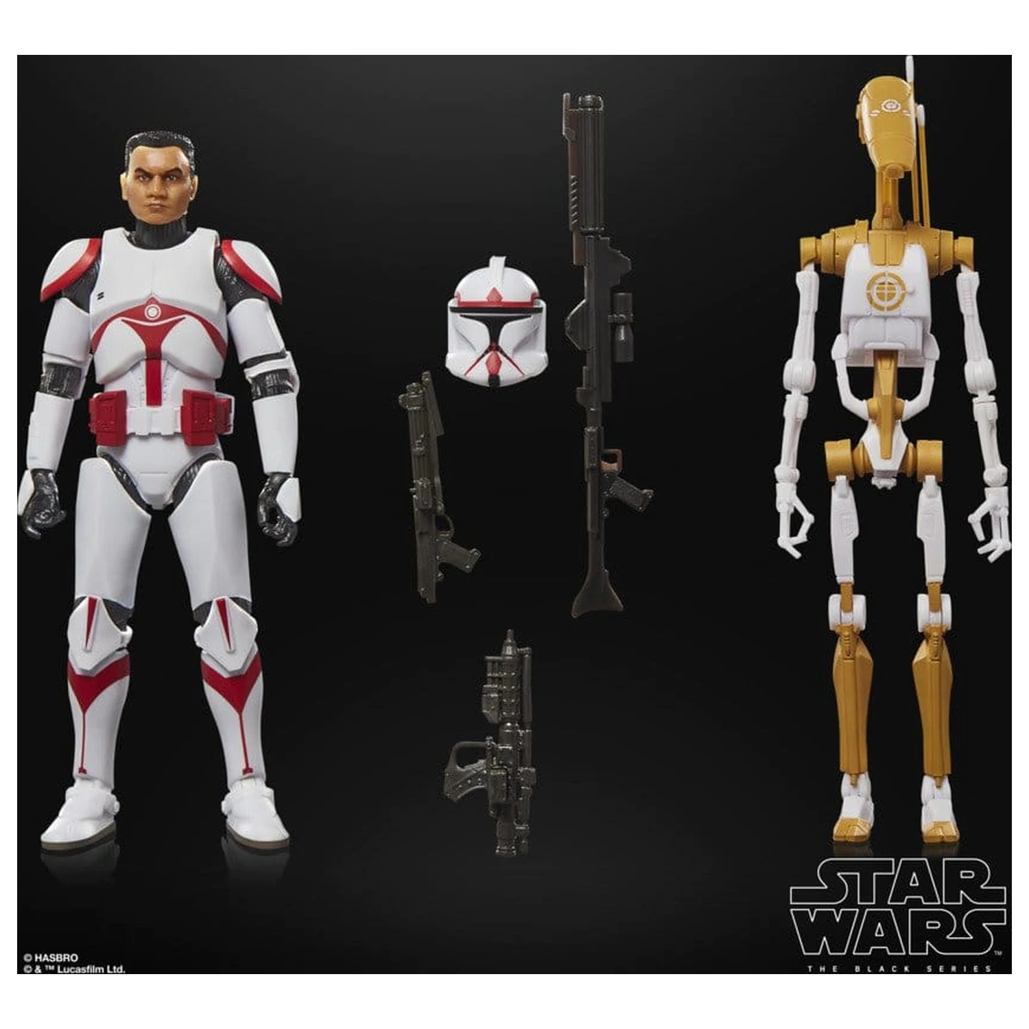 Star Wars: Battlefront II Black Series Phase I Assault Trooper & Battle Droid Officer 2 db-os akciófigura csomag 15 cm termékfotó